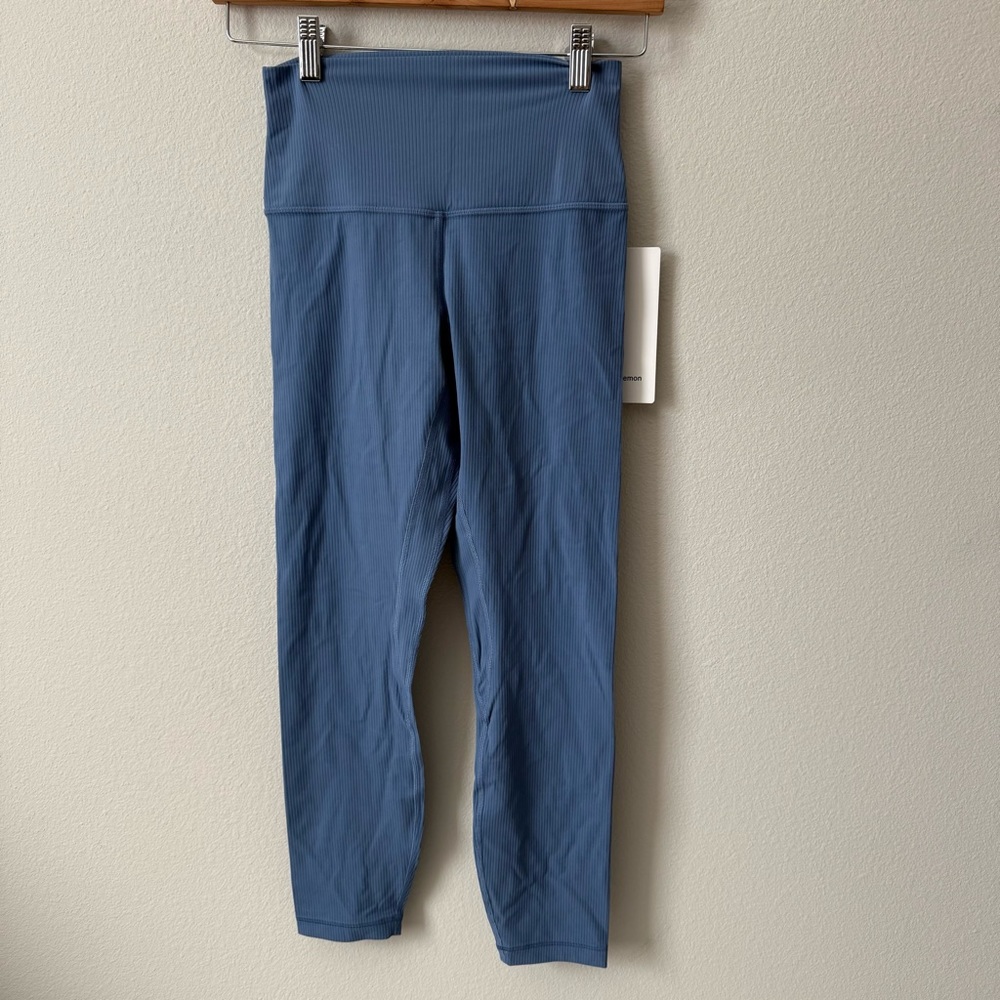NWT Lululemon Align High-Rise Ribbed Pant 25" Oasis Blue Size 6